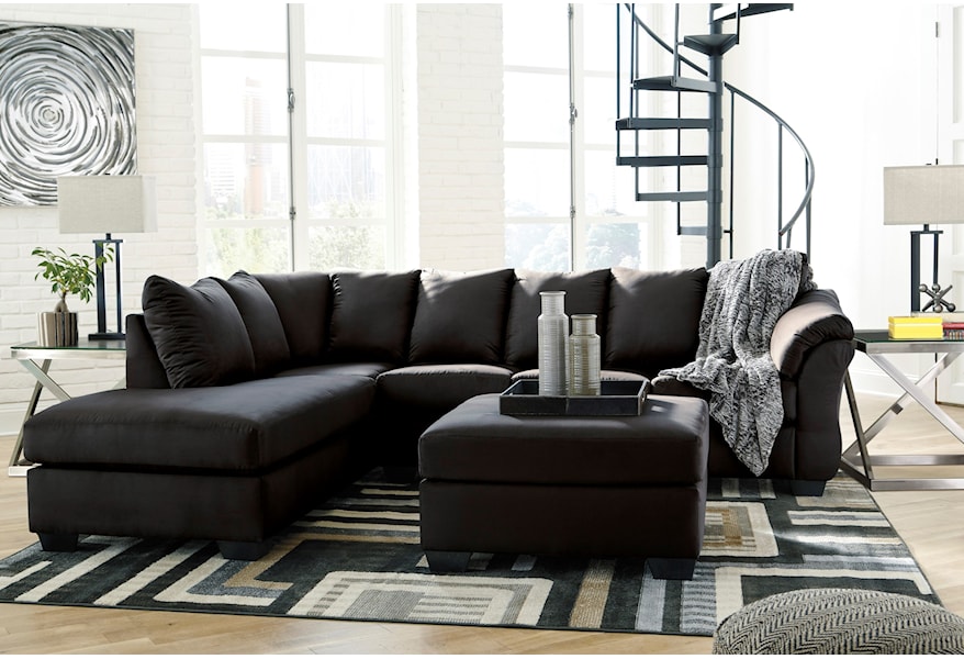 darie leather sectional sofa with left side chaise